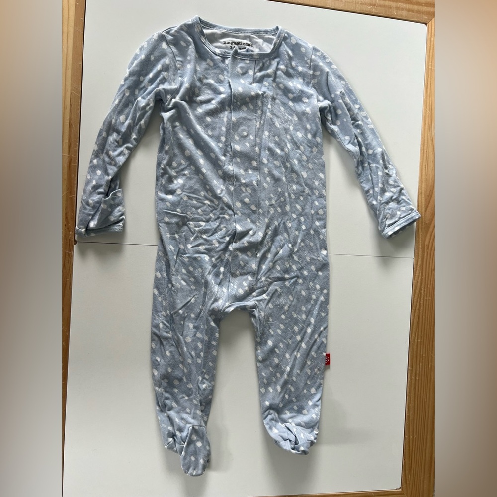 Magnetic Me Blue and White Footed Sleeper 3-6 months